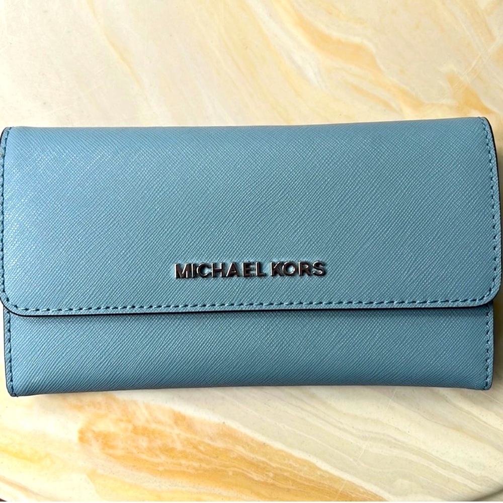 Brand new Michael Kors baby blue wallet